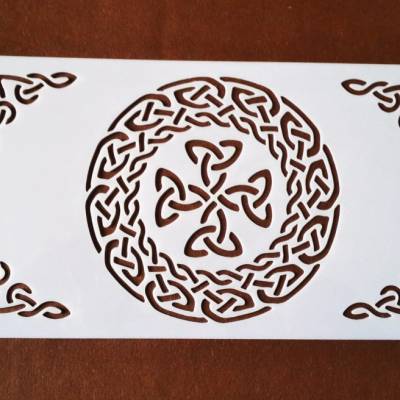 Keltische Knoten Schablone, geometrische Schablone, Schablone für Holz, für Malerei, Bordüre 18 cm x 10 cm