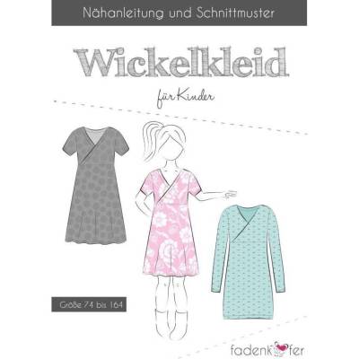 Papierschnittmuster Wickelkleid f. Kinder von fadenkäfer