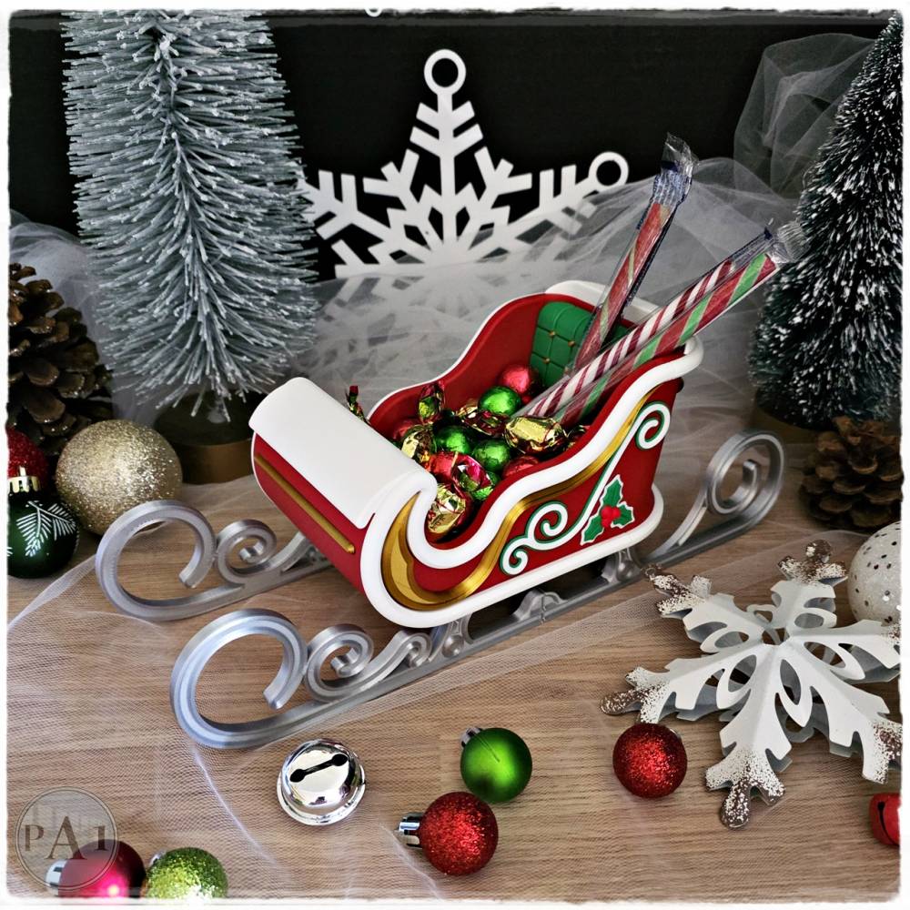 Weihnachtsschlitten als Süßigkeitenschale | Nikolausschlitten