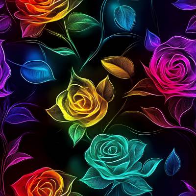Baumwollstoff mit bunten Rosen auf Schwarz – florale Webware für Taschen, Accessoires und Deko