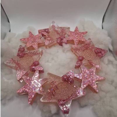 Adventskranz Sterne 25cm Rosa