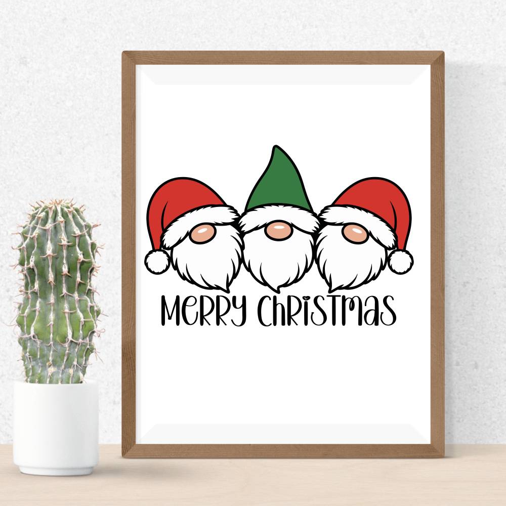 Merry Christmas Gnomes PNG SVG Datei - Download Plotterdatei Plotter File -  Weihnachten Christmas Xmas - Zwerge Bild 4
