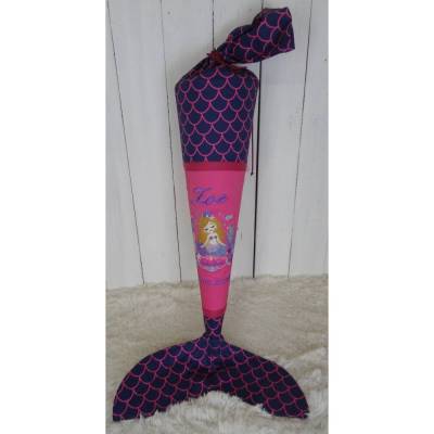 Schultüte, Zuckertüte Meerjungfrau  „Zoe“ ,  70 cm lang, personalisierbar
