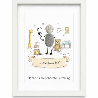 Steinbild Dankeschön Kinderarztpraxis – Geschenk Arzt