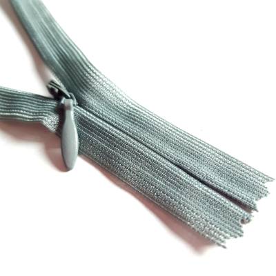 Reißverschluss Grau 22cm, 45cm oder 65cm unteilbar nahtverdeckt Nylon YKK
