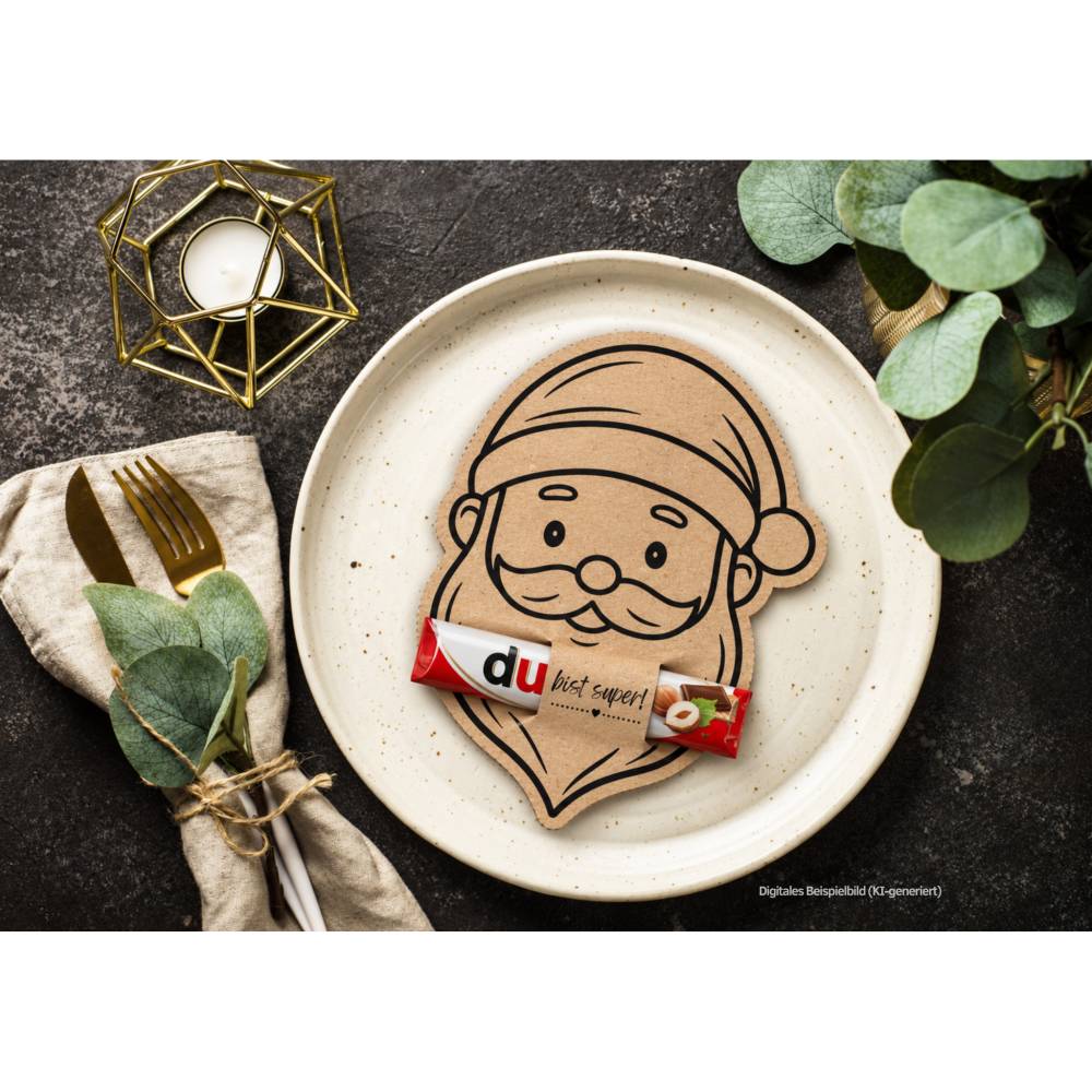 Schoko Weihnachts-Tischdeko | Nikolaus Druckvorlage PDF, Digitaler Download, Gastgeschenk Schokoriegel Duplo Bild 2