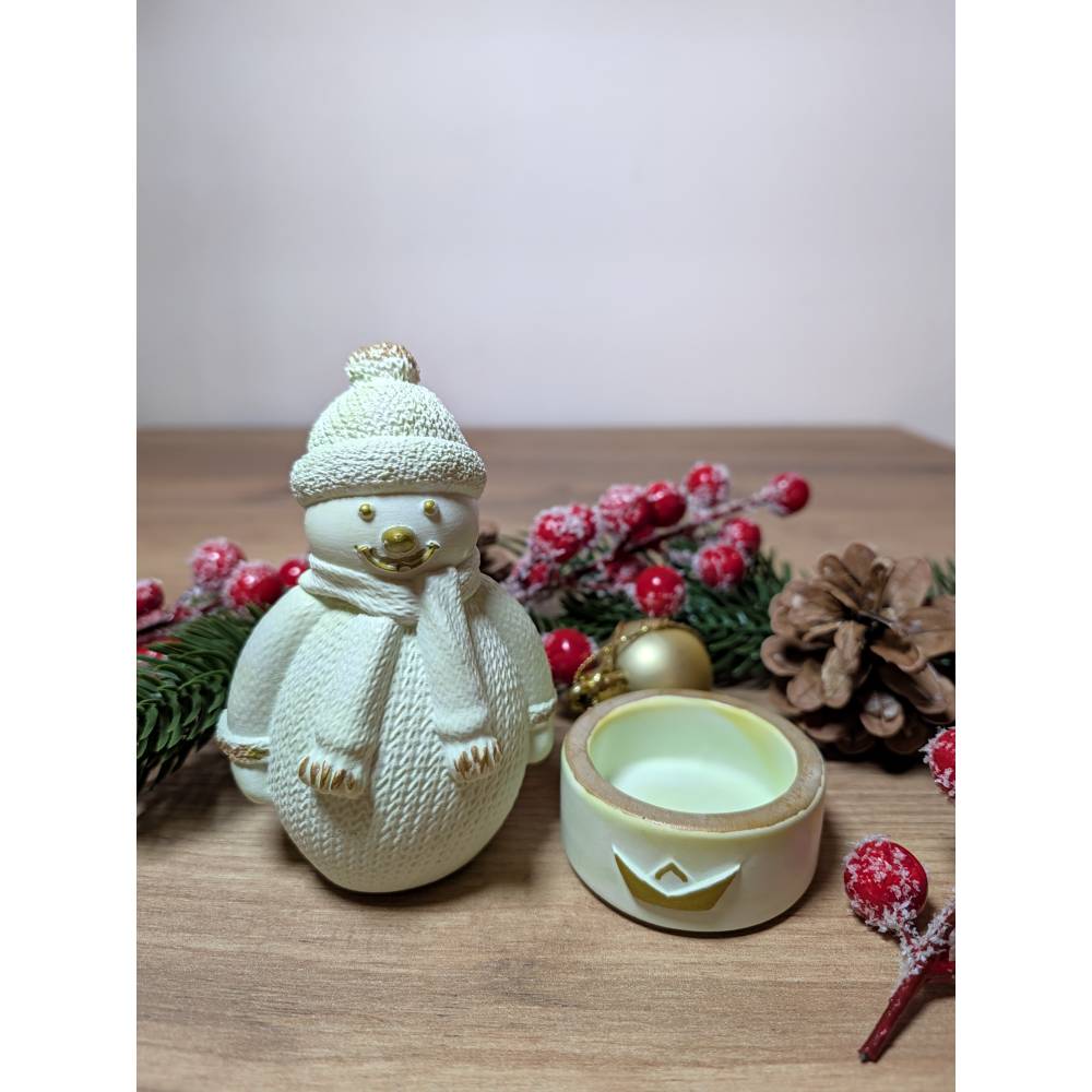 Raysin 200 Deko-Set Schneemann Teelichthalter handgefertigt Weihnachtsgeschenk
