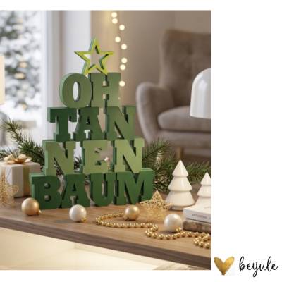 Schriftzug OH Tannenbaum - 3D Druck - Farben individualisierbar