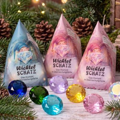 Wichtel-Schatz – Glasdiamant für Wichteltür, Adventskalender & Nikolausstiefel