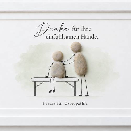Steinbild · Danke für Ihre einfühlsamen Hände · Geschenk für die Osteopathiepraxis (Zwei Figuren)