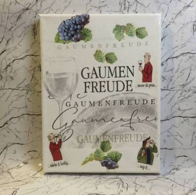 " Gaumenfreude ", ein dekoratives Wandbild für Weinfreunde und Gourmets