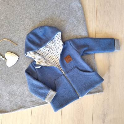 Walkjacke Gr. 86, helles Jeansblau