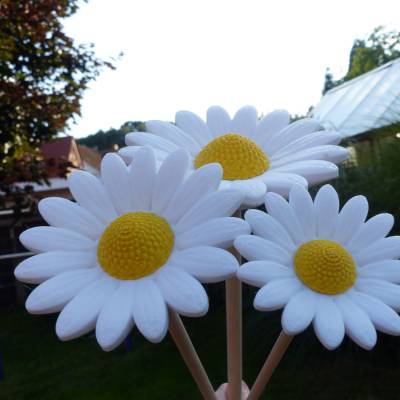 Gänseblümchen Gartenstecker, zum Verschenken, als Deko für den Garten oder die Vase