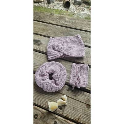 Handgestricktes Set Twist-Stirnband Scrunchie Beutel Modal Headband Set