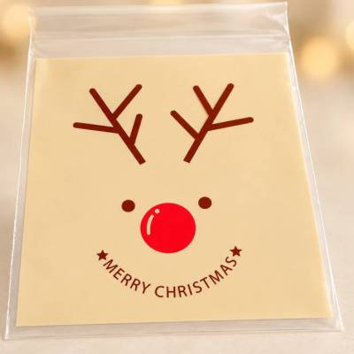 Beutel Merry Christmas Klarsichtbeutel – Selbstklebende Geschenktüten für Weihnachten