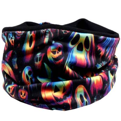 Loopschal Halloween – Bunter, handgemachter Schlauchschal aus Baumwollsweat mit Halloweenmuster