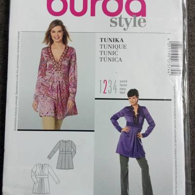 Burda 7574 Tunika Damen Gr. 36–48 Schnittmuster Longtunika leicht OVP