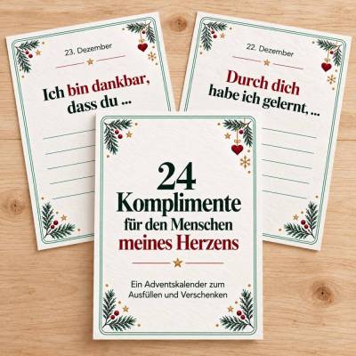 24 Komplimente für den Menschen meines Herzens – Adventskalender als PDF