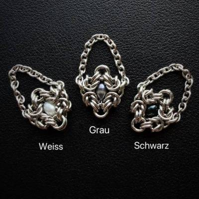 Chainmail Ring aus 316 Edelstahl mit Süßwasserperle | Handgefertigt