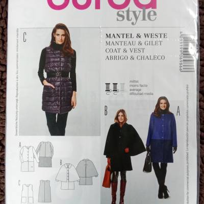 Burda Style 6986 Schnittmuster Mantel Cape Weste Damen Gr. 36–46 OVP