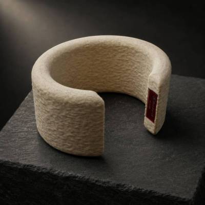 Statement Armreif Damen – breiter skulpturaler Cuff in 5 Farben | moderner Designer Schmuck