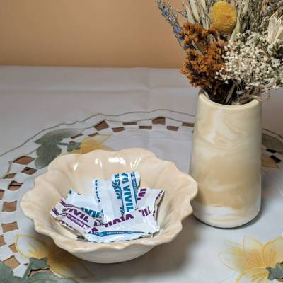 Raysin 200 Deko-Set Vase Schale Einzelstück handgefertigt Wohnaccessoires