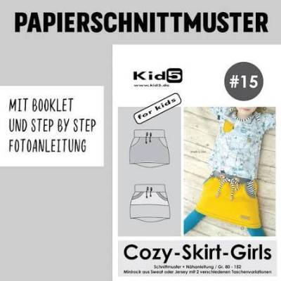 Kid5 Papierschnittmuster No.15 Cozy-Skirt gemütlicher Rock aus Sweatstoffen