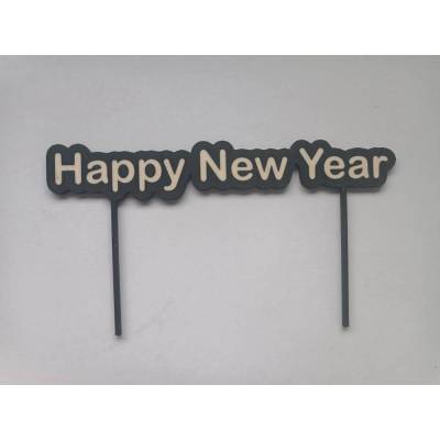 3D-gedruckter Cake Topper Happy New Year – Silvester Tortendeko
