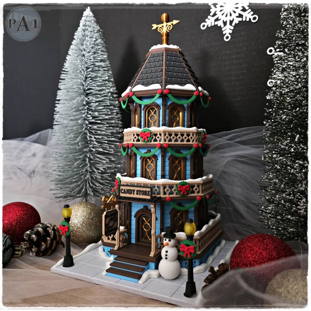 Weihnachtliches Miniaturhaus Candy Store | Beleuchtbares Weihnachtsdorf