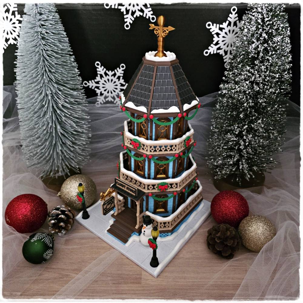 Weihnachtliches Miniaturhaus Candy Store | Beleuchtbares Weihnachtsdorf