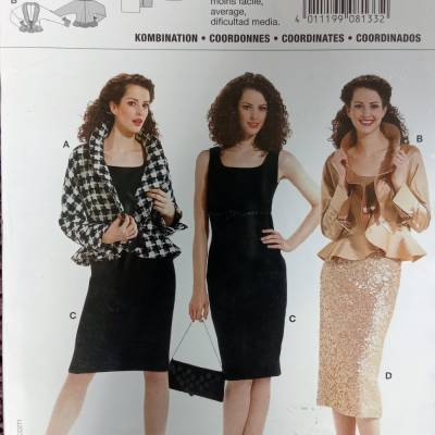 Burda International 8133 Kombination Jacke Kleid Rock Gr. 36–46 OVP