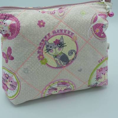 Kosmetiktasche für den Katzenfan Schminktasche Zippertäschchen Kramtäschchen Beautytasche