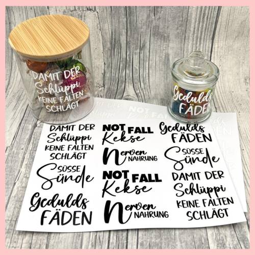 Rub-On I Rubon SÜSSE SÜNDE, A5, schwarz o. weiß, Rub Ons, Süßigkeiten,z.B. Damit der Schlüppi keine Falten schlägt