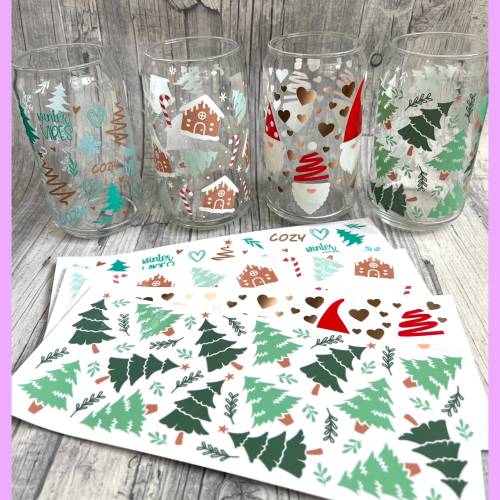 Rub-On I Rubon Weihnachten, WEIHNACHTSGLAS diverse Motive z. Auswahl, Gr. XL, Weihnachten, Rubon auf Glas,Rub On Sticker