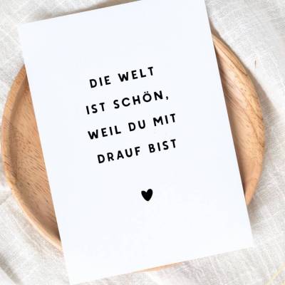 Karte für beste Freundin, Freundschaftskarte mit Spruch, Bestie Geschenk zum Geburtstag, Postkarte für Herzensmensch