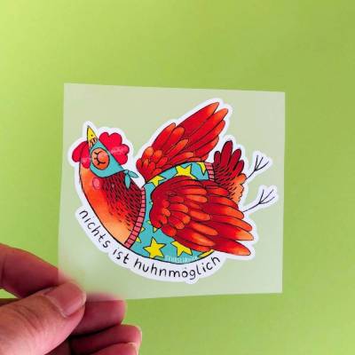 Bügelbild Huhn DTF Textiltransfer nichts ist huhnmöglich
