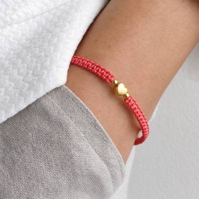 Makramee Armband Herz, verschiedene Farben, kleine Geschenke Frauen, Muttertag Valentinstag Geburtstag