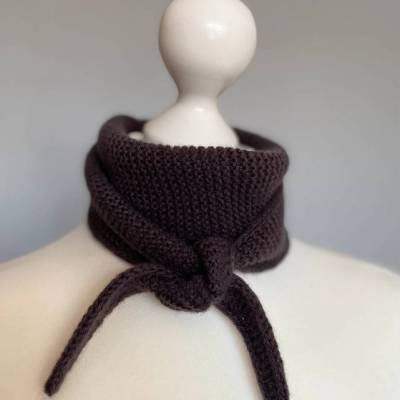 Mini-Schal * Scarf 100% Cardiff Kaschmir braun * Handgestrickt * Halstuch * Sofort lieferbar