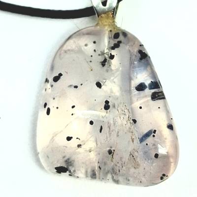 Amphibol-Quarz Engelsphantom Anhänger – 925 Silberöse | Naturstein Schmuck