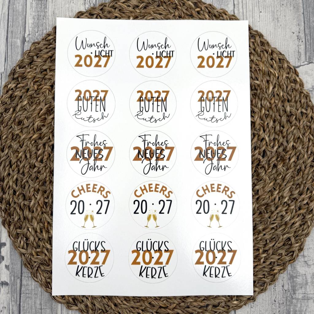 Kerzentattoo, TEELICHT, SILVESTER, für kleine u. große Teelichter, fertig gestanzt o. zum selbst ausschneiden, Neujahr