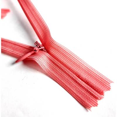 Reißverschluss Lachsrot 45cm unteilbar nahtverdeckt Nylon YKK