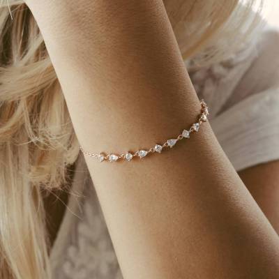 Roségoldenes Glitzer Armband mit Steinen von Alicia's Diary