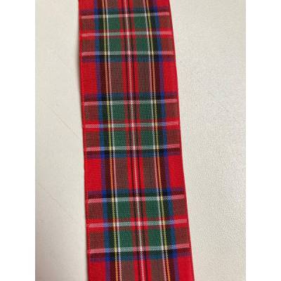 Feines Schottenkaro-Band in Rot (4 cm). Klassisches Tartan-Webband für Trachten, Schleifen & Deko. Meterware.