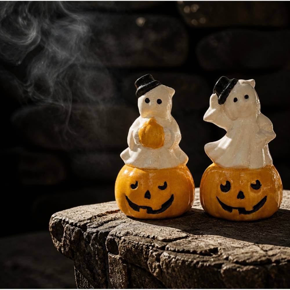 Halloweengeist auf Kürbis - Figur