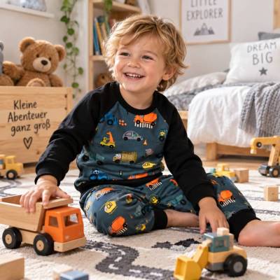 Set Pullover Langarmshirt + Pumphose "Tiere in bunten Autos", ab Frühchen Größen 