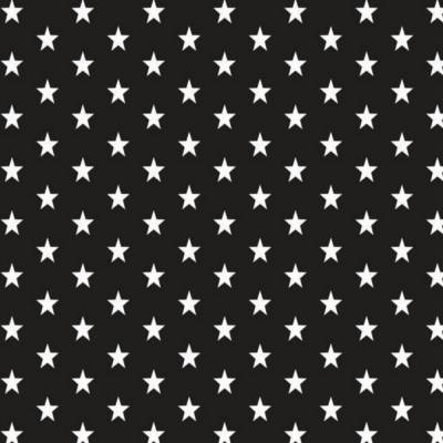 Baumwolle Sterne 1cm Schwarz Weiß Reststück 50 x 85 cm