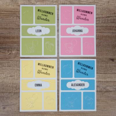 Personalisierte Karte zur Geburt