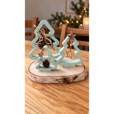 Handgefertigtes Tannenbaum-Set aus Keracraft | 3er Set | Weihnachtsdeko | Winterdeko | Geschenkidee