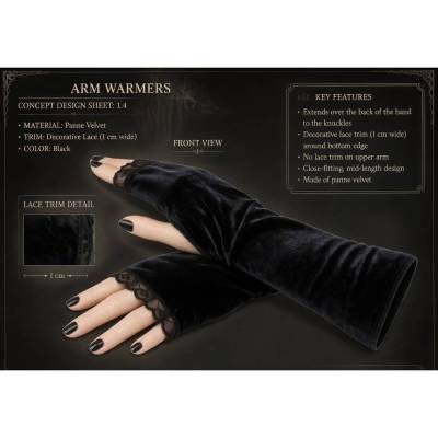 Damen Gothic Armstulpen Armwärmer fluffig | aus Pannesamt & Spitze handgefertigt | Vintage Dark Aesthetic