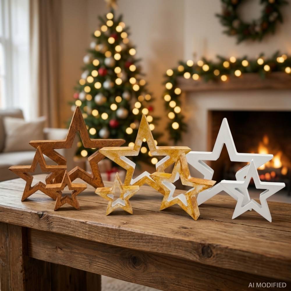 Weihnachten, Deko ,Sterne aus Keramik.,Stern in Weiß oder Gold. Weihnachtsdeko Auswahl